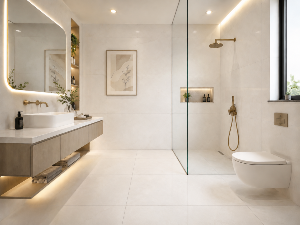 白3 600 x 600mm Tiles - White